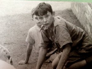 The author aged about 8 or 9 in the back garden. The author aged about 8 or 9 in the back garden.